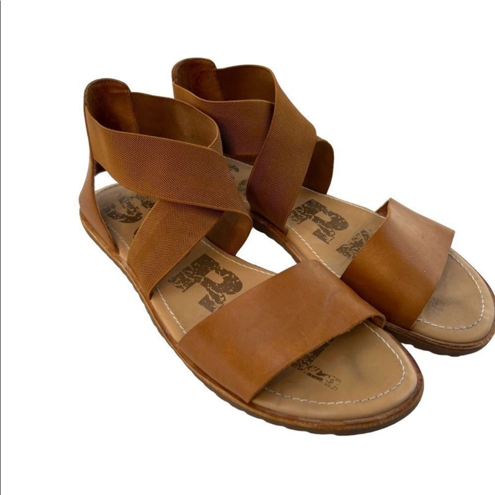 Sorel Ella II Open Toe Sandal Tan Leather Size 9